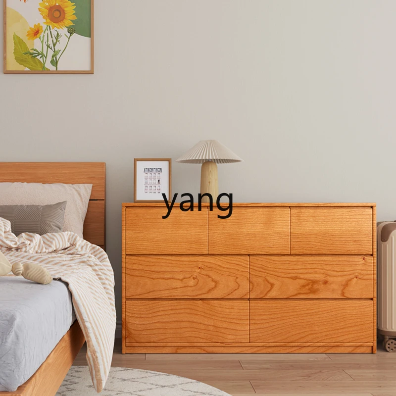 

YHM living room storage bedroom bedside cabinet log wind storage