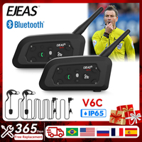 EJEAS V6C PRO+ Intercom Headset Football Referee Headphone Full Duplex Bluetooth Helmet Interphone Professional Waterproof Radio