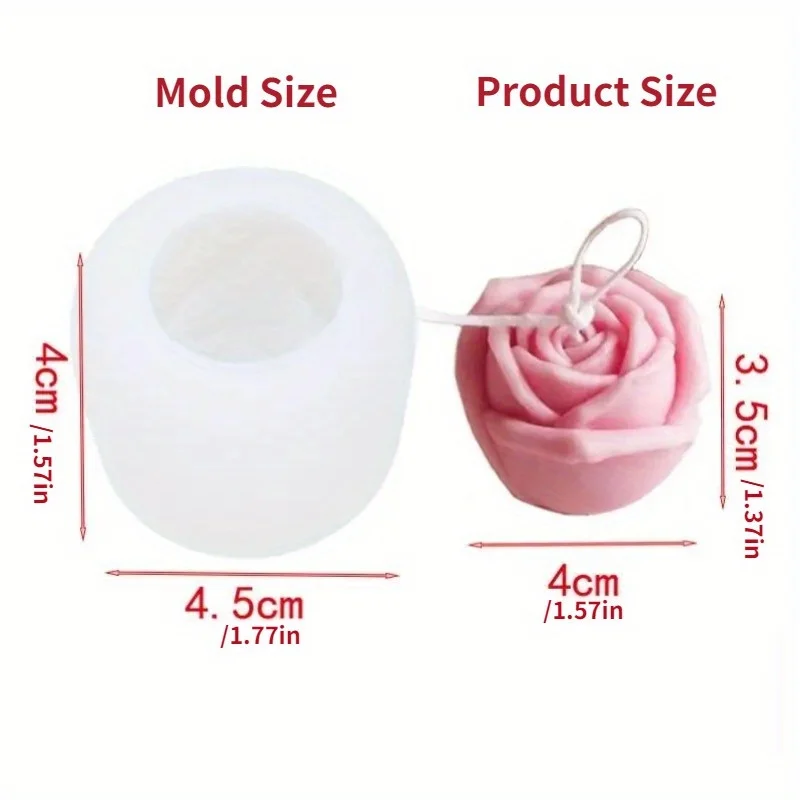 Single Hole Three-dimensional Crimped Rose Rose Silicone Mould Mini Rose Flower Decorative Candle Diy Mold Soap Mold