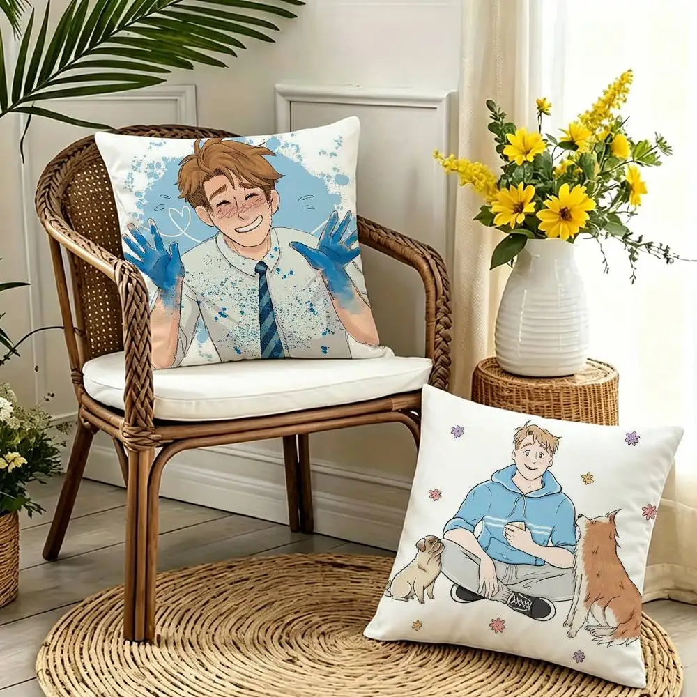 

H-Heartstoppers-Nick & Charlie Pillow Case Pattern Printed Pillowcase For Living Room Sofa Cushion Cover