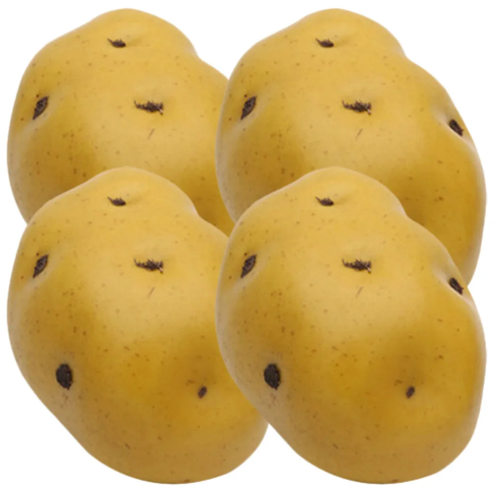 

4Pcs Simulated Potato Props Lifelike Fake Vegetables for Window Display Kindergarten Bedroom Decor Rustic Photo Setup Craft