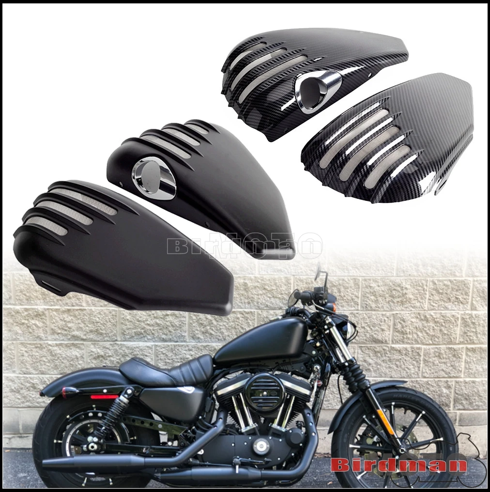 

Motorcycle Chrome Left Right Side Battery Cover For Harley Sportster XL Iron 883 1200 Custom Forty Eight Roadster Low 2004-2013