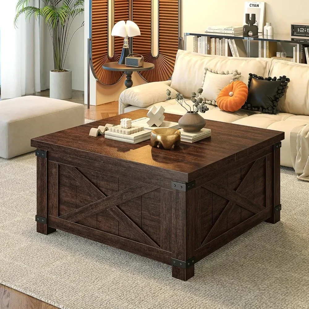 Farmhouse Coffee Table with Storage, 35.5