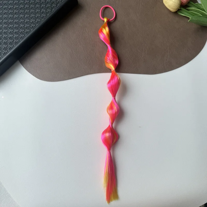 2026 Neue Kinder Spiral-Twist-Perücke Haarband mit langem Quastenschwanz Elastisches Haarband Mädchen Hip-Hop Party Halloween Haaraccessoires – Detail 22
