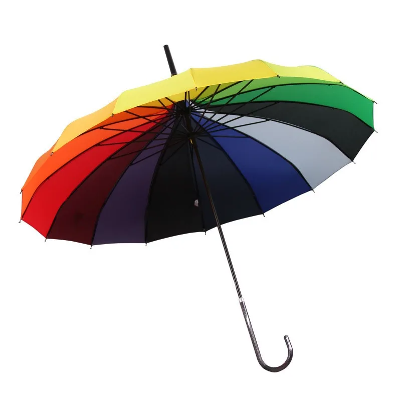 

Rainbow Pagoda Umbrellas 16 Bone Long-handled Umbrella Retro Court Creative Wind-resistant Straight-handled Umbrella