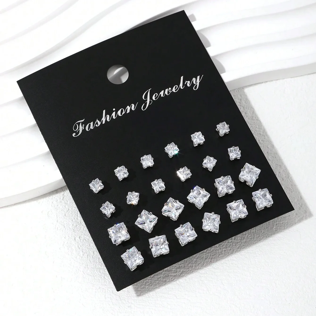 12 Pairs Of Luxurious, Simple, Shiny, And Caring Zirconia Decorative Earrings Are Suitable For Gifts To Parties,And Couples image 3