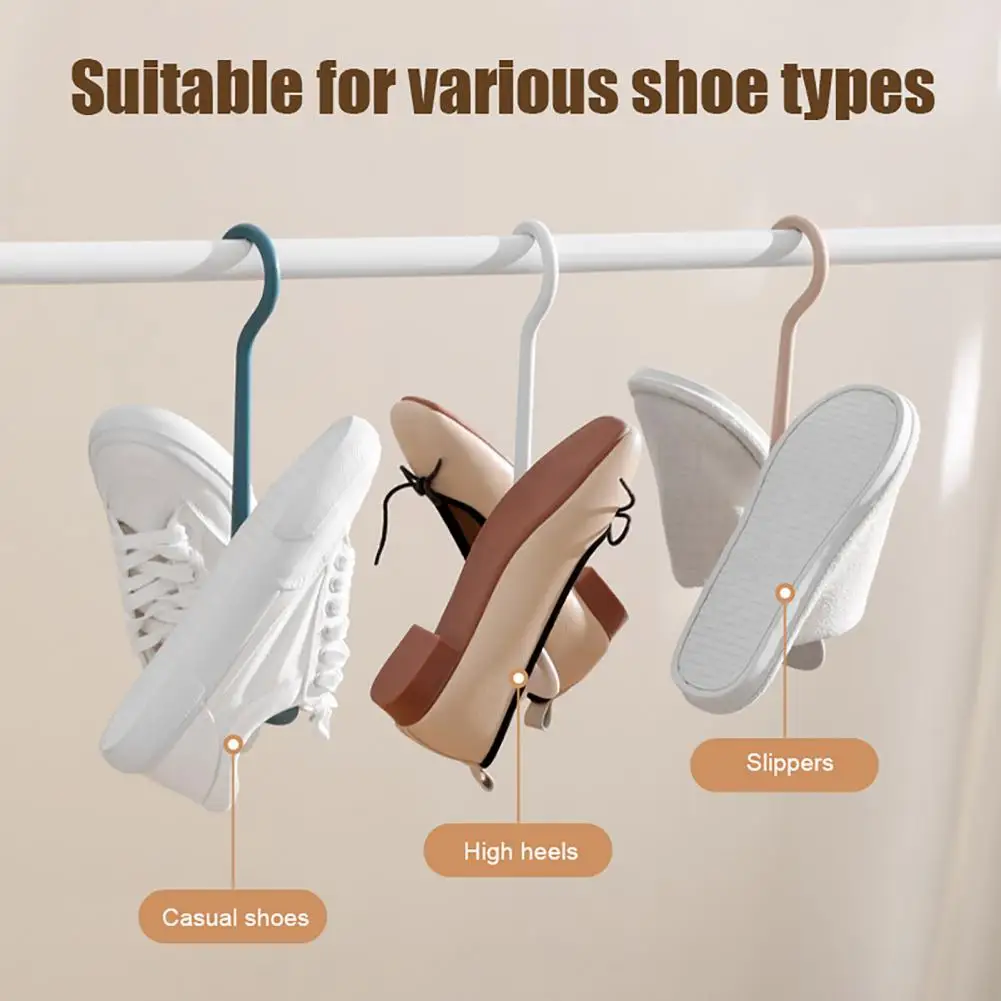 Modern Shoe Drying Hanger Double Hook Universal Shoe Holder Space-Saving Sneaker Hanger for Balcony Fast Air Drying Laundry Room