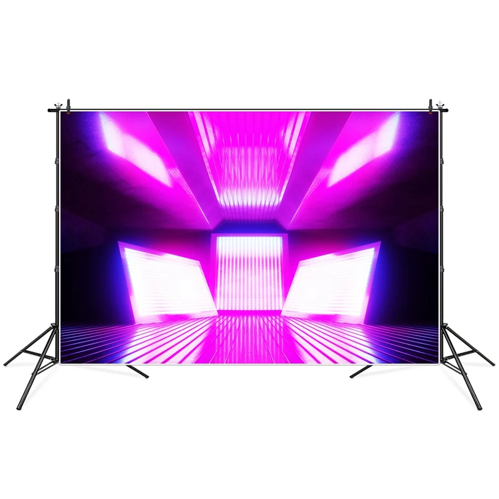 

Neon Light Decoration Stage Scene Baby Photography Backgrounds Custom Home Disco Party Photocall Photographic Photo Backdrops