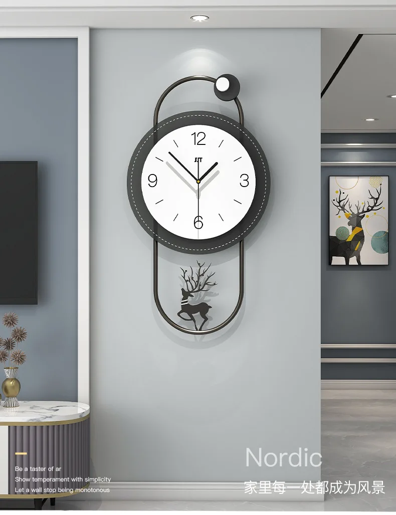 ความเรียบง่าย บุคลิกลักษณะ ความคิดสร้างสรรค์ นาฬิกากวางน้อย การตกแต่งพื้นหลังทางเข้า นาฬิกาแขวนทาสี