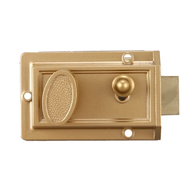 Zinc Cylinder Deadbolt Latch Lock for Night Gate Door Entrance,Gold Finish 564 Zinc Alloy Bull Head Lock Universal Type
