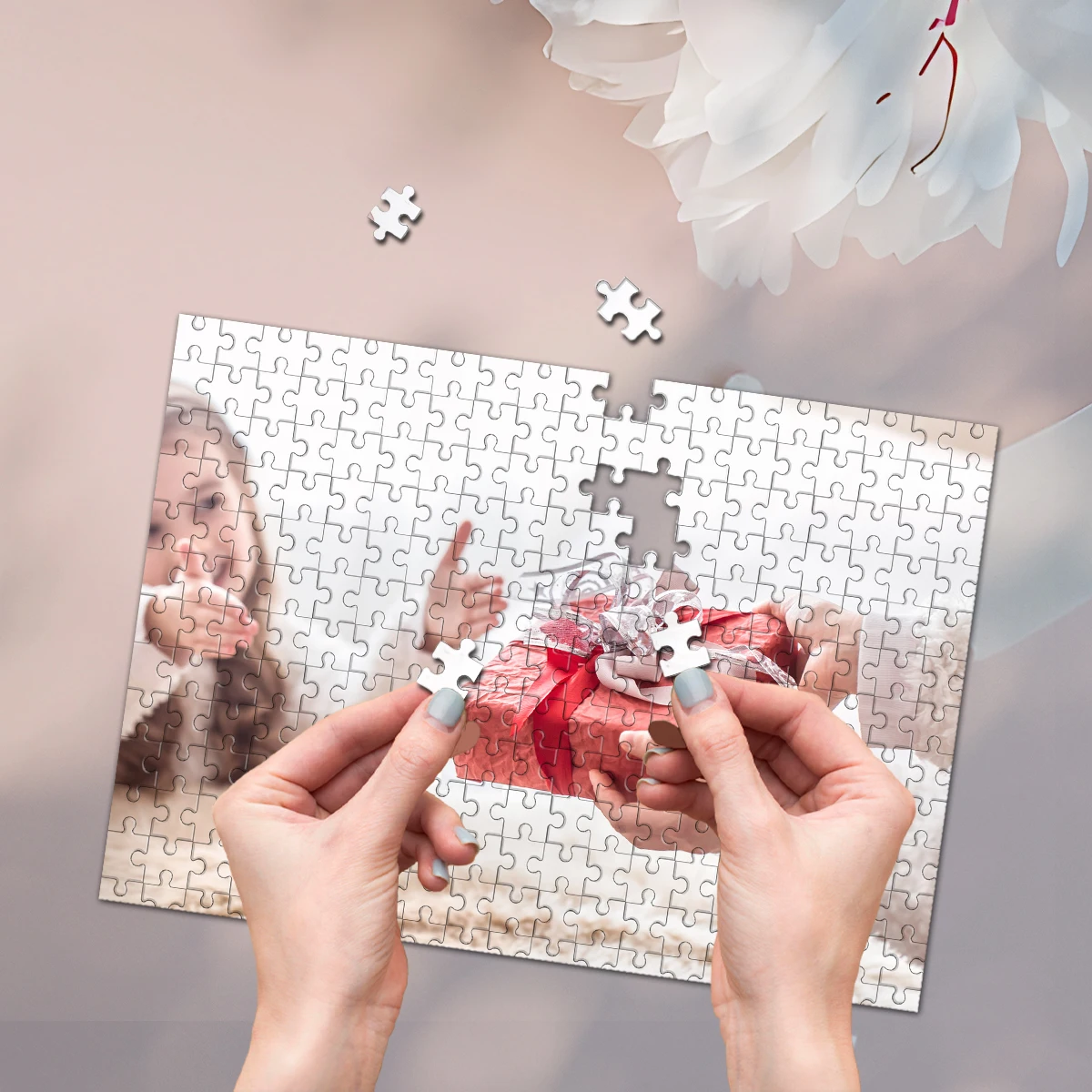 Puzzle photo personnalisé avec photo de famille, 35/300/500/1000 pièces, personnalisez votre puzzle pour créer un cadeau unique.