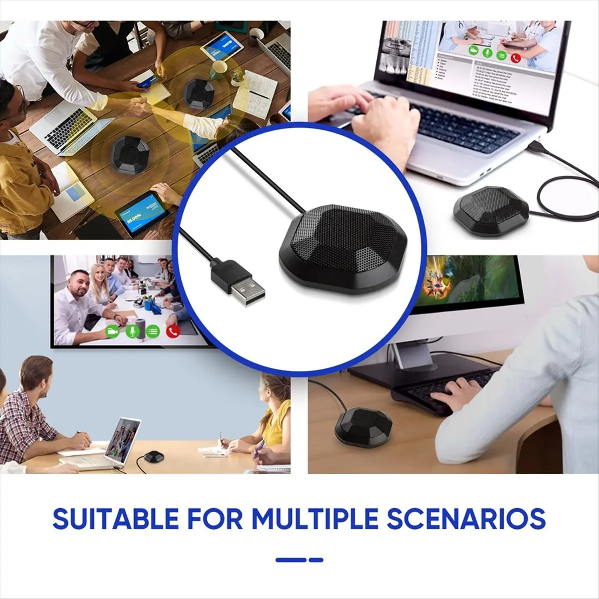 【a60i】-microfone-usb-para-conferencia-360-°-condensador-omnidirecional