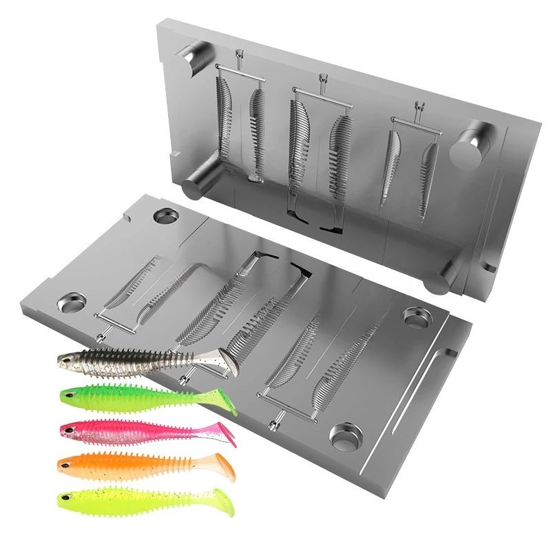Bait aluminum mold steel mold soft bait injection soft bait silicone PVC fish mold custom service