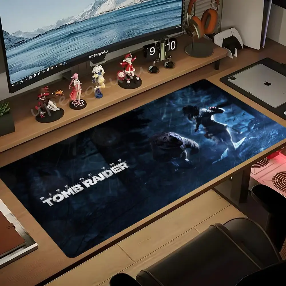 Tomb Raider Lara Croft Pc Decoration Board Gaming Laptops Computer Desks Desktop Accessories Mousepad 900x400 Gamer Rug Hot Pad