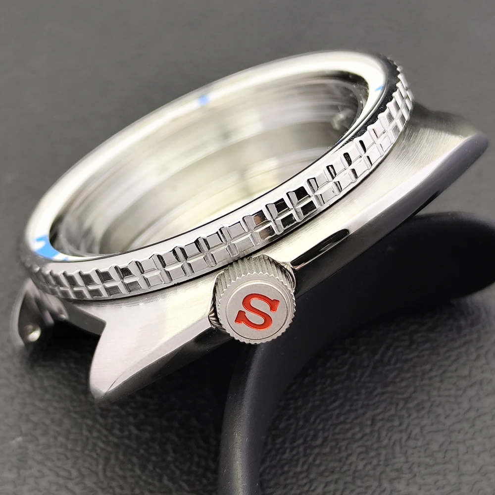 Silver/Black SRPE Case 42mm Case Fits for N H35/36 Movement Sapphire Glass Stainless Steel Case 22mm Strap Case 28.5mm Dial Case