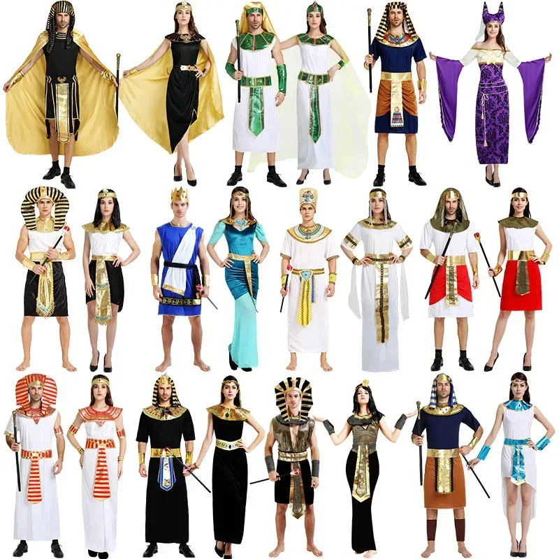 Halloween Role Playing Saudi Arabian Robe Costume Adult Egyptian Pharaoh Cleopatra King Prince Costume