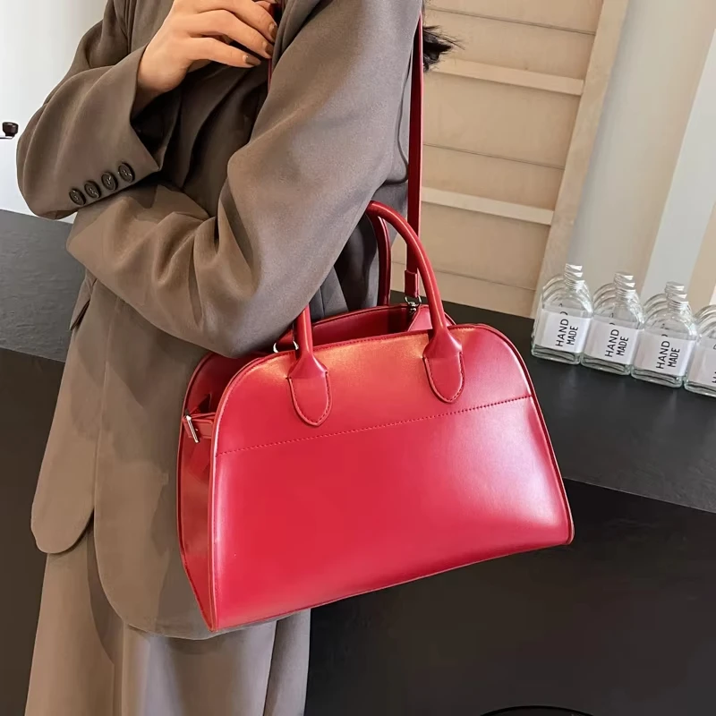 2024 Large Women's Handbag Fashion Retro Solid Color Suede Leather Single Shoulder Handbag Luxury Handbag