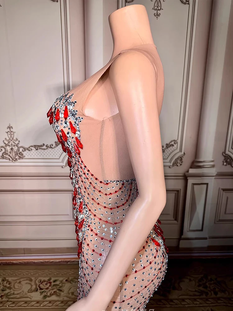 High Quality Hot Stamping Sexy Elastic Mesh Dress 2025 New Fashion Custom Women'S Clothing