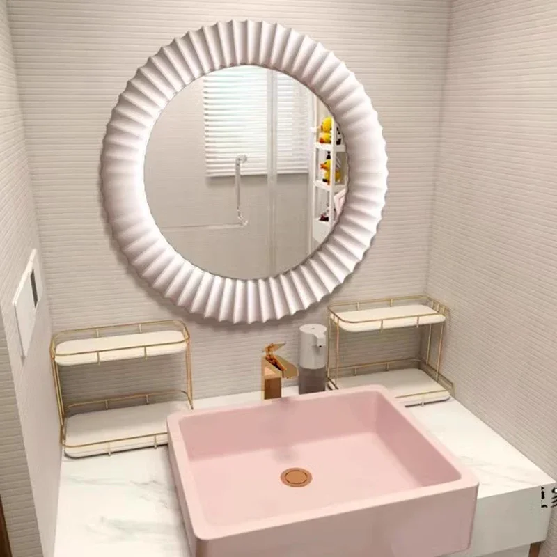 Mirror Round Wall Infinity Shower Mirror Wall Gold Living Room Mirrors Small Korean Style Glass Aesthetic Hogar Home Decorative