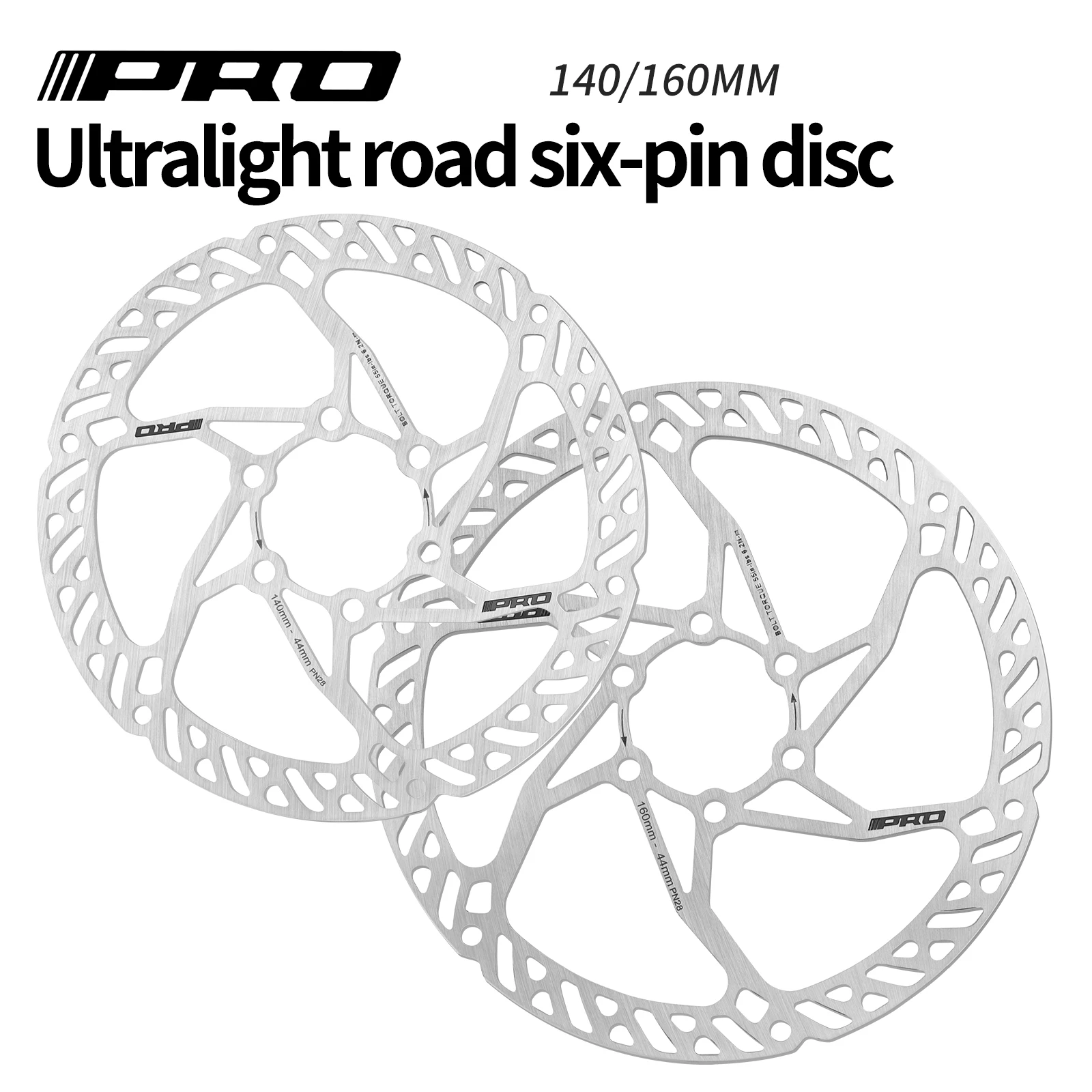 IIIPRO Ultra-Light Bicycle Disc Brake Rotor 140/160mm Cnc Hollow High-Strength Steel Mtb Road Bike 6 Bolt Disc Brake Rotors