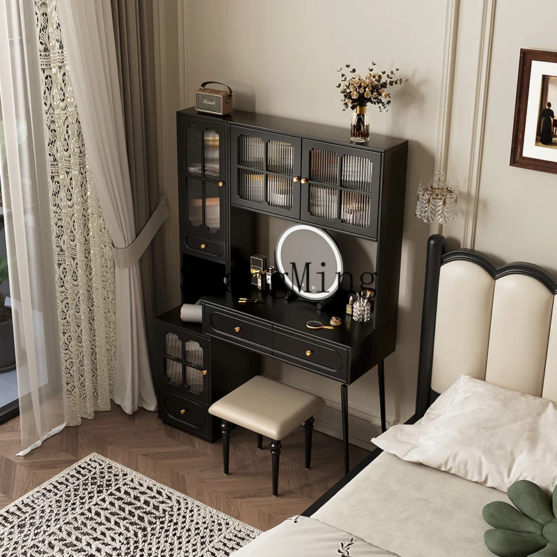 

CL dresser storage cabinet integrated home modern simple black retro solid wood desk