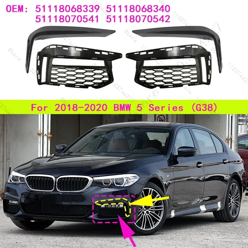 For 2018-2020 Chass (G38) BMW 5 Series Front Bumper Fog Lamp Frame Grille Mesh 51118068339 51118068340 51118070541 51118070542