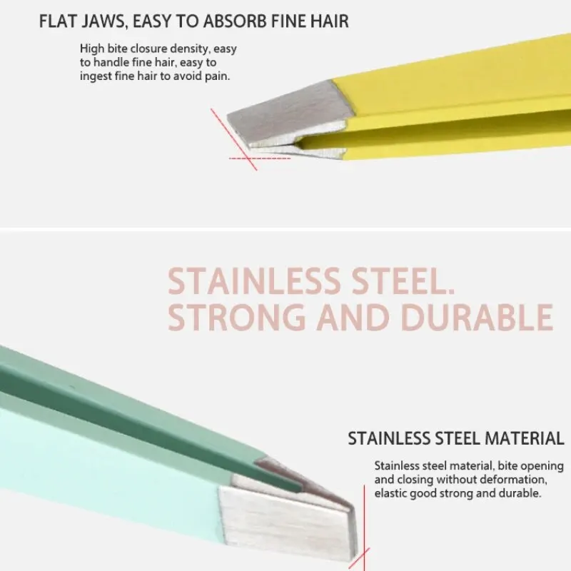 스테인레스 스틸 눈썹 핀셋 눈썹 핀셋 비스듬한, 편평한, 뾰족한 머리카락 뽑기 눈썹 핀셋 눈썹 핀셋 뷰티