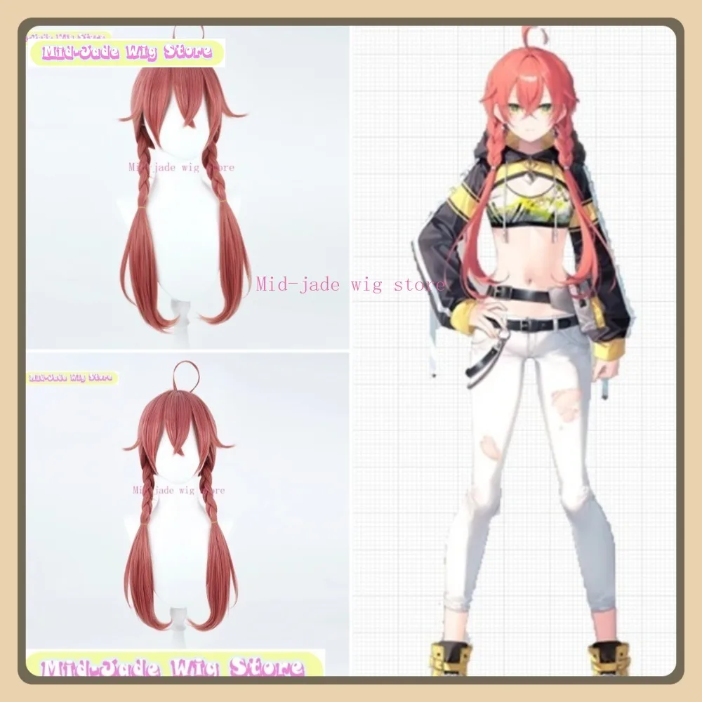 

Mid-jade Wig Store Nijisanji Shishido Akari Cosplay Wig Halloween Anime Game Role Playing Synthetic Hair