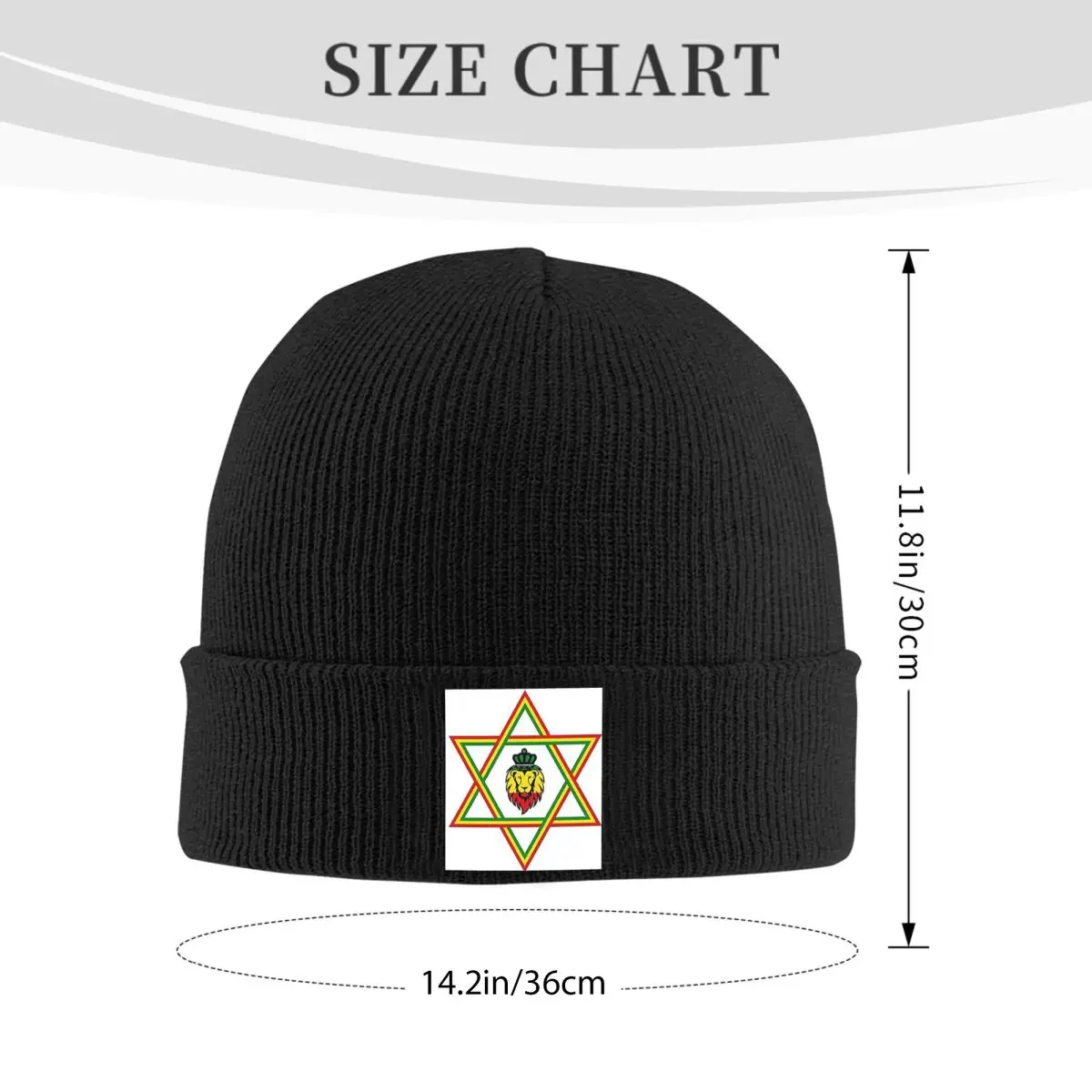 Rasta Lion Of Judah Star Of David Warm Knitted Cap Winter Knit Bonnet Hat Skullies Beanies Hip Hop Caps for Unisex view 2