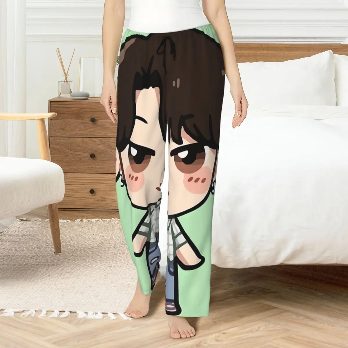 

Jinu Saja Saja Boys Kpop Demon Hunter пижамные штаны винтажные пижамы женские мягкие удобные ночные рубашки повседневная одежда для сна низ большой размер