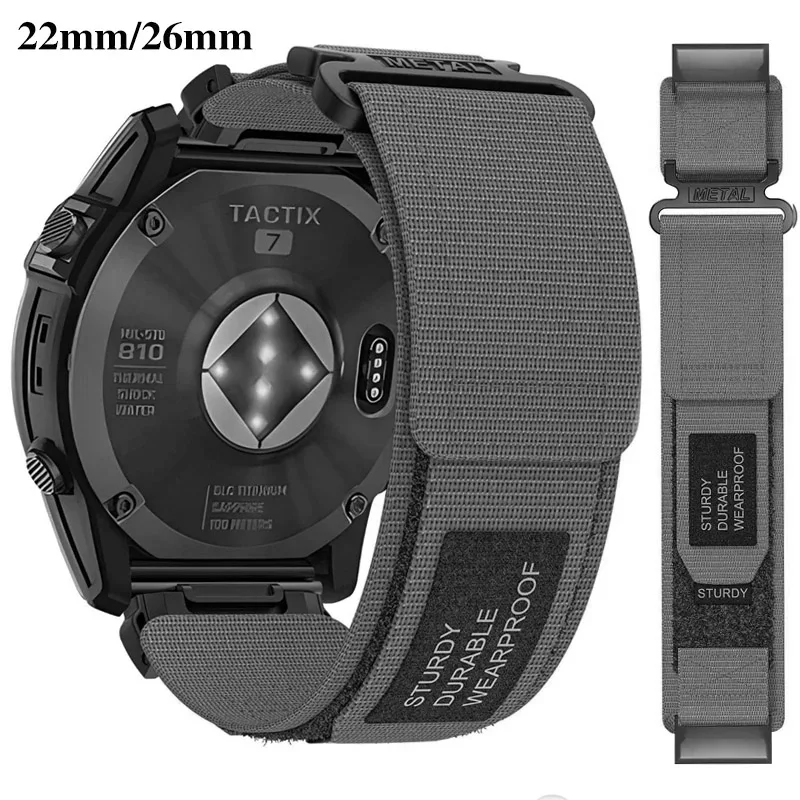 Sport nylon lusband voor Garmin Watch Tactix 7Pro Fenix 7X 6X 7 5 6 Pro 5X Plus 3 3HR armband voor Garmin Band 26 mm 22 mm band