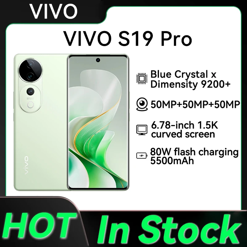 Original VIVO S19 Pro 5G Dimensity 9200+ 6.78 Inch 120Hz AMOLED Screen 50MP OIS Camera 5500mAh 80W SuperVOOC OTA NFC