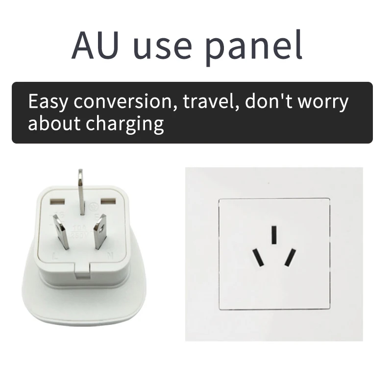 AU Adapter 10A 250V Power Socket New Zealand Argentina China Travel Study Abroad Conversion Plug Computer Mobile Phone Charger