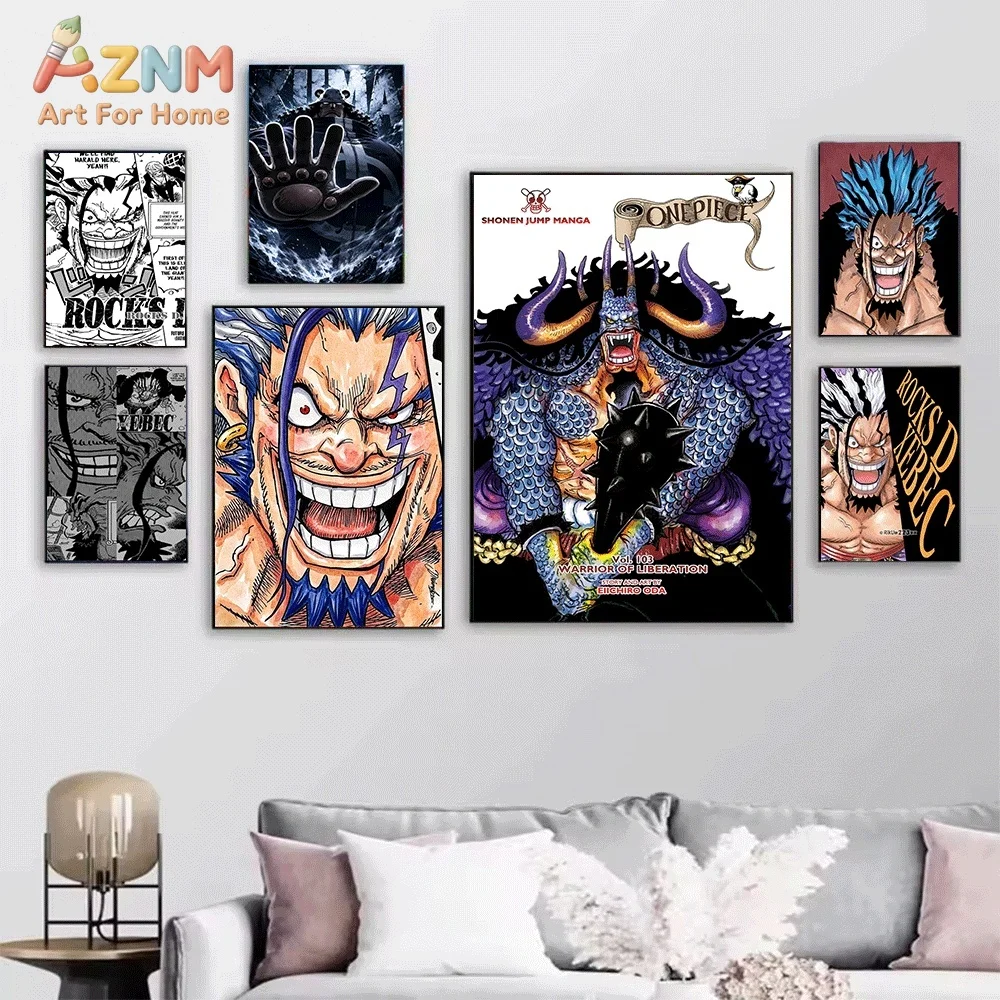 One Piece Anime Canvas Wall Art No Frame Rocks D Xebec God Valley Manga Print Painting Bedroom Living Room Home Wall Decor Pos