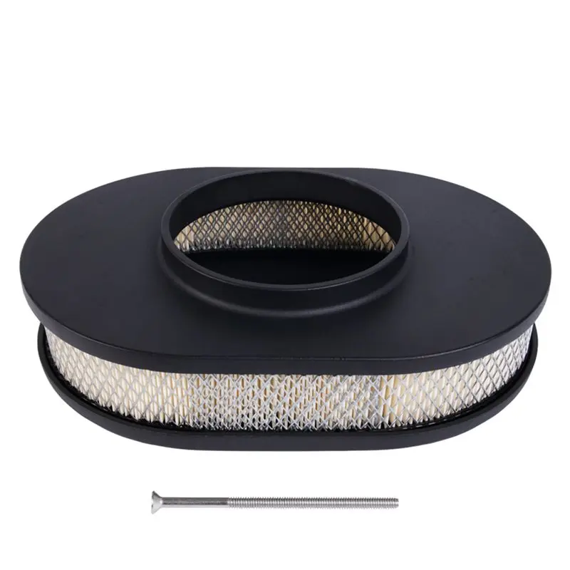 

AEA7-Universal Car 12" Air Filter Oval Air Cleaner Fully Finned Air Filter For Classic Hot Rod Car Modified Parts