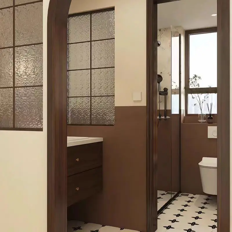 Medieval style bathroom cabinet combination rock slab basin wash basin cabinet sling round mirror