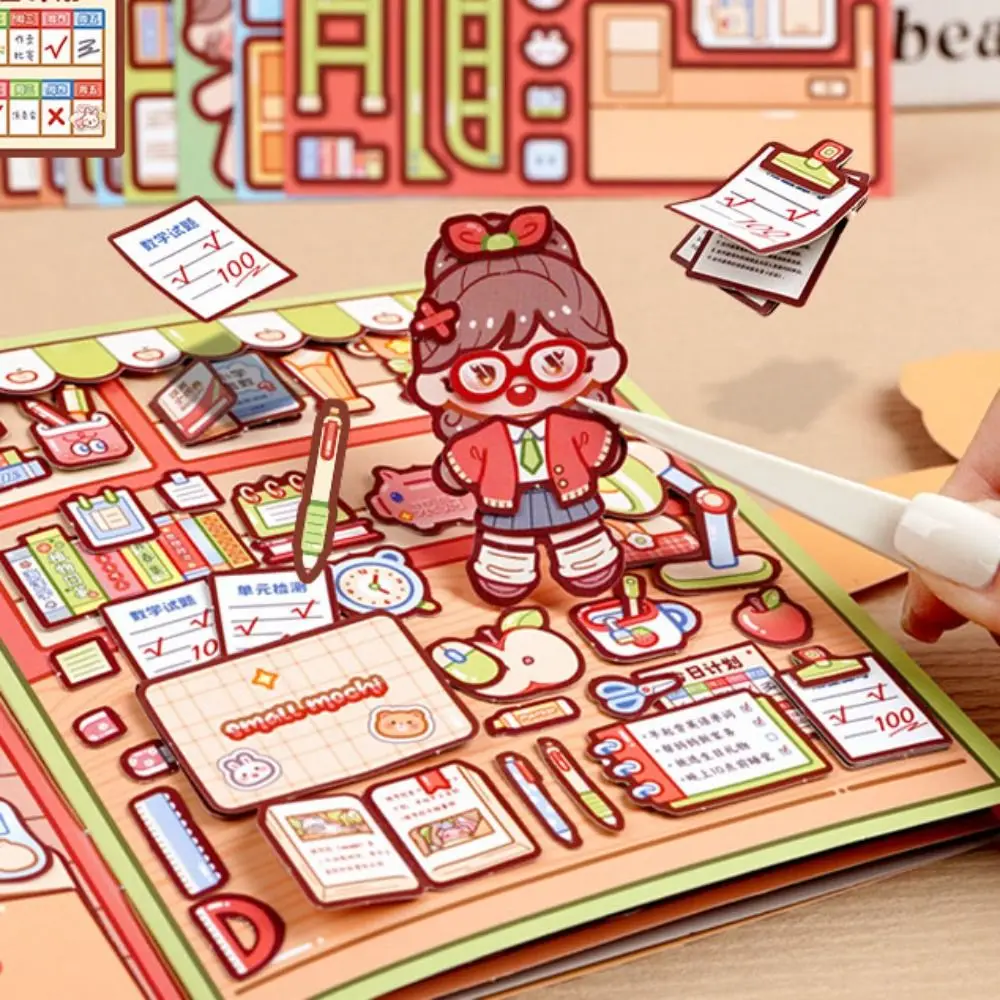 Activity Books Handmade Quiet book Paper Sticker Book Telado Busy Book Kawaii Cartoon DIY Scene Material Sticker Toddlers