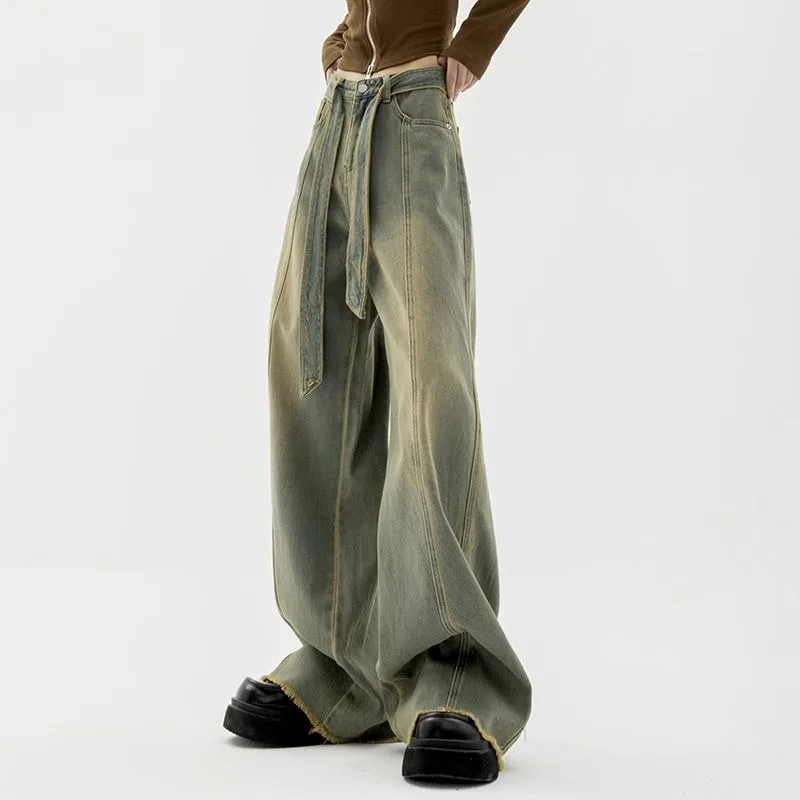 Deeptown Vintage Trashy Y2k Oversize Jeans Woman Grunge Streetwear Wide Leg Denim Pants Harajuku Casual Hippie Baggy Trousers