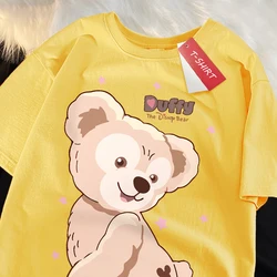 Dismy Co Branded Duffy Cute Style Girl Tee Clothing Sanmo Popular T Shirt Letter Round Neck T-Shirt Personality Lovely Tops