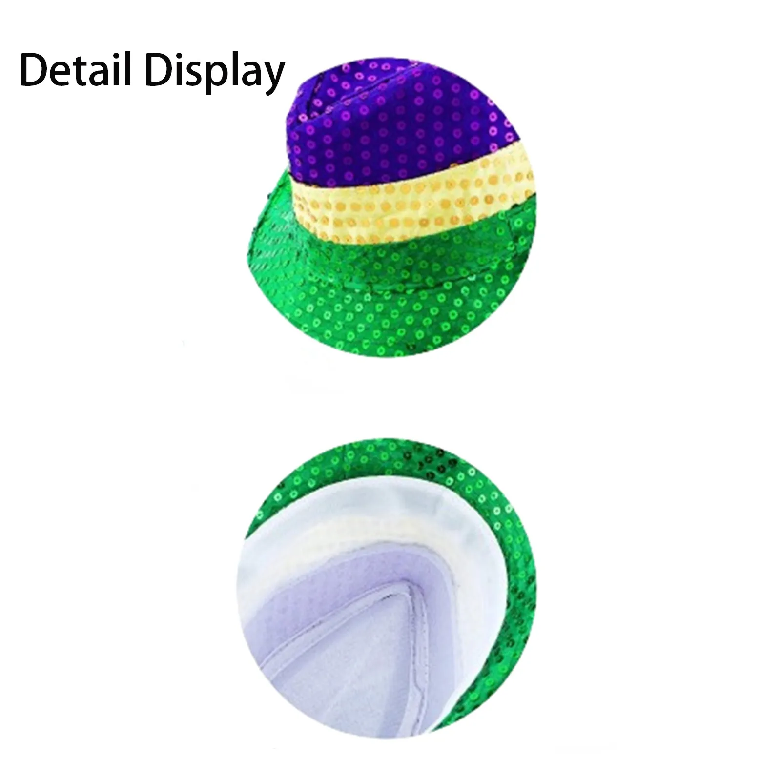 Mardi Gras Sequin Hat Gold Green Feather head Hoop Headband Top Hat Hairy Leg Warmers Costume Accessories Party Dress Decor