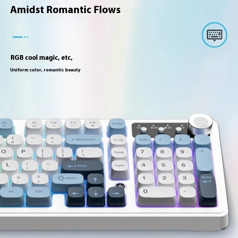 

Горячая черная проводная беспроводная Bluetooth-клавиатура Jue Af98, трехрежимная клавиатура, киберспортивная игра, специальный механический сенсорный компьютер с набором текста, офисный компьютер