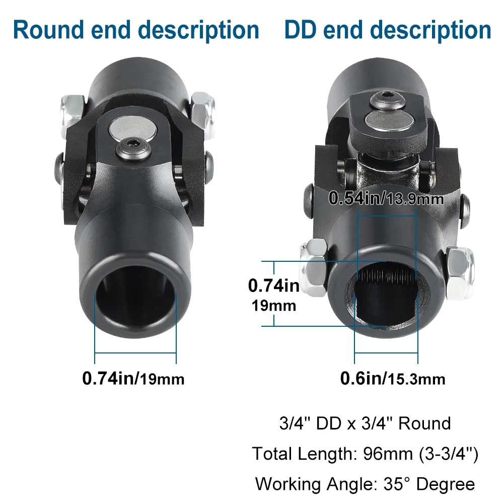 1pc Single Steering Shaft Universal U Joint 3/4\