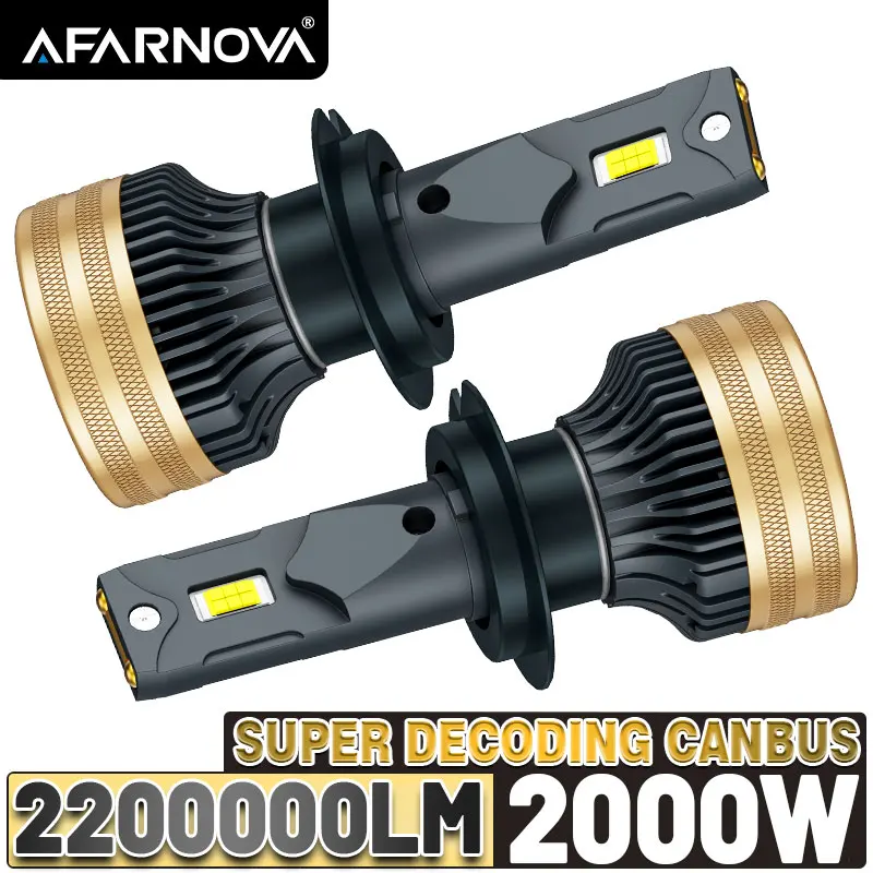 

H7 H11 H1 LED Car Headlight Canbus Advanced decoding 2000W 2200000LM CSP Chip Turbo Fan Auto Light H8 H9 LED Bulbs For 99% Car