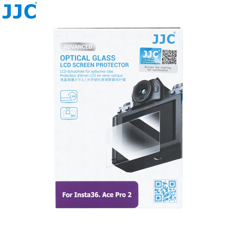 JJC Tempered Glass Camera Screen Protector For Insta 360 Ace Pro 2 Digital Camera Screen Protection Anti-scrach