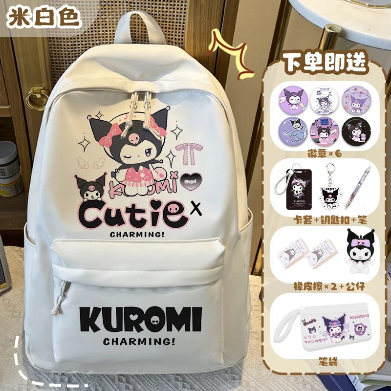 Sanrio Backpack Cute Kulomi Girls School Backpack Teen Fashion Print Large Capacity Lightweight Back to School Backpack