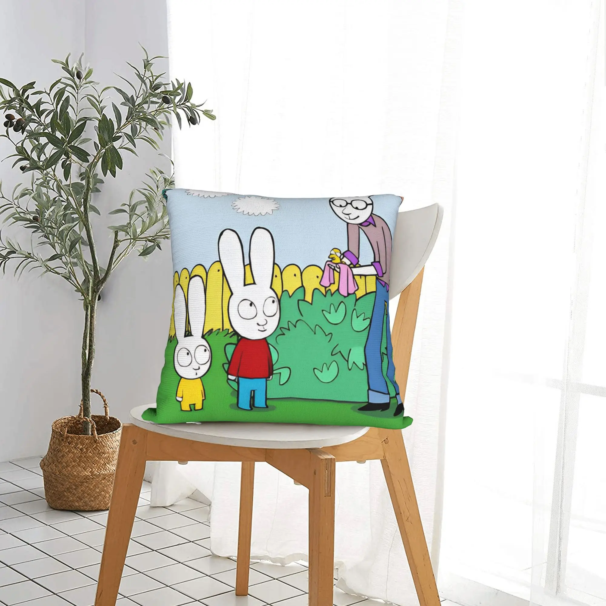 Simons Super Rabbit Bunny Cartoon  Pillowcase Polyester Cushion Cover Decoration  Throw Pillow Case Cover Home Wholesale 40*40cm