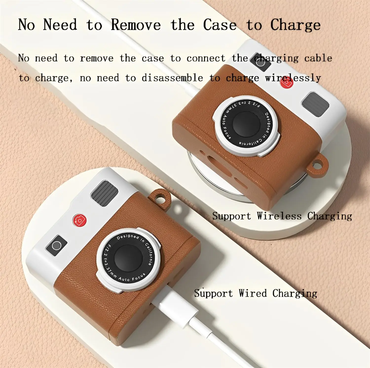 Capinha Para AirPods 4 Case Retro 3D Camera Protetora Shockproof Silicone Skin Cover com Cleaner Kit e colhedor para AirPods Pro 2