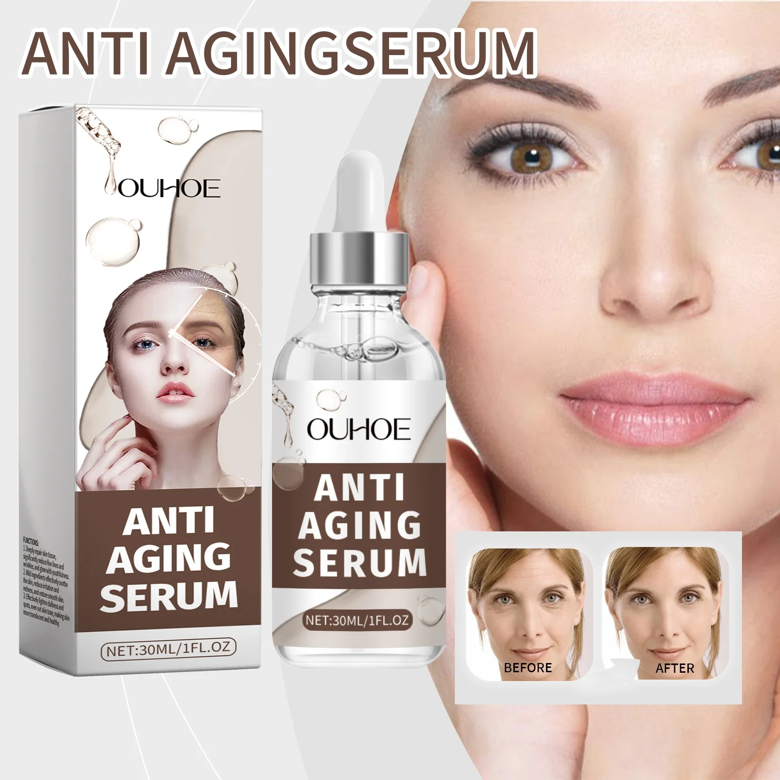 Retinol Facial Anti-aging Serum Fade Fine Lines Brighten Skin Tone Reduce Dullness Moisturize And Nourish Face Skincare Essence