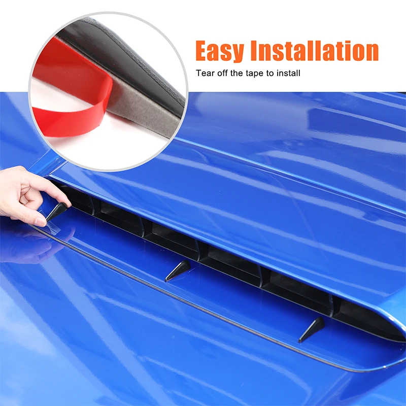 

3piece set ABS black For Subaru WRX 2022+ car car hood wind resistance spoiler decorative strip sticker protection accessories