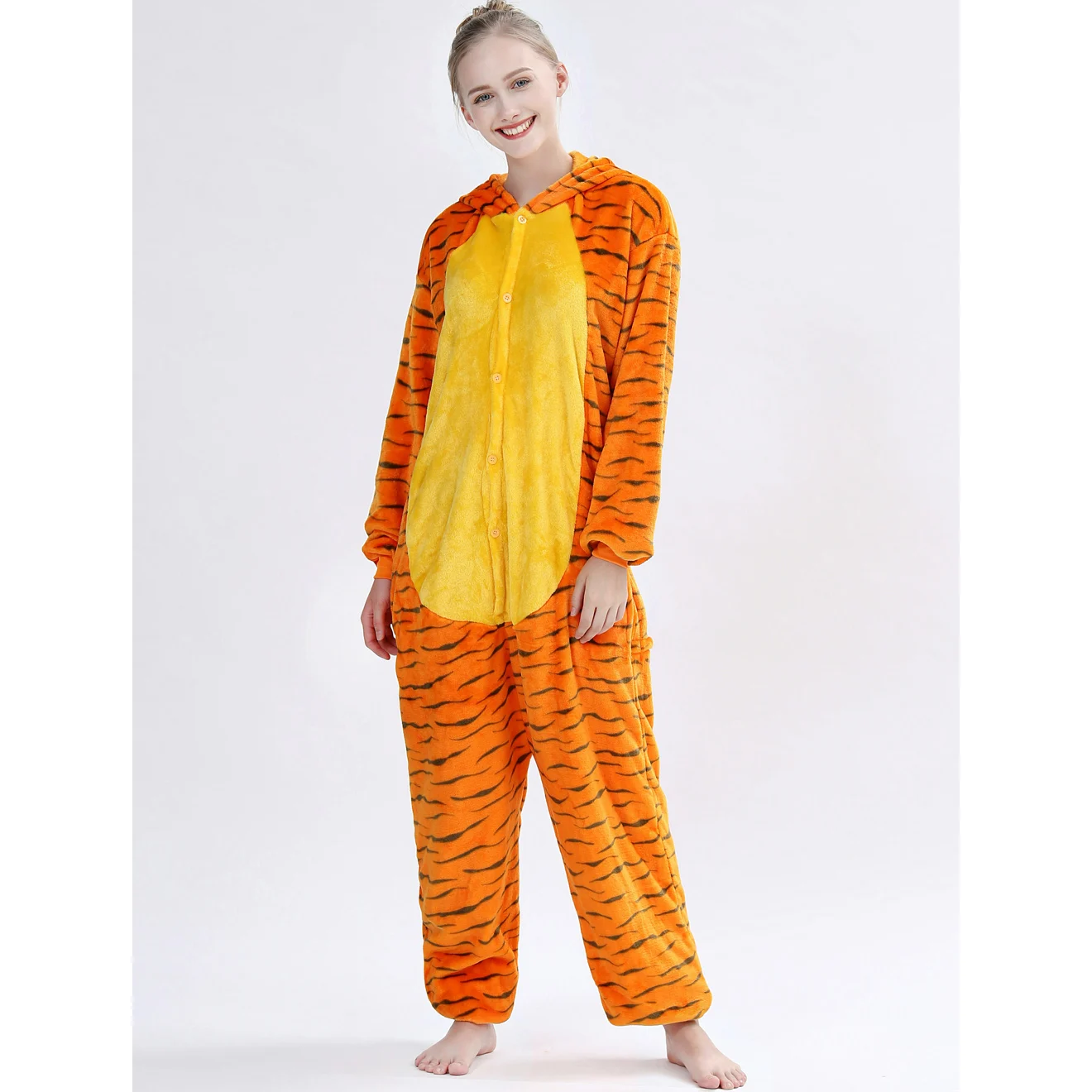 الشتاء للجنسين ثلاثية الأبعاد القفز النمر تأثيري ازياء نيسيس Kigurumi نيسيي منامة الكبار الفانيلا منامة الحيوان ملابس خاصة بذلة